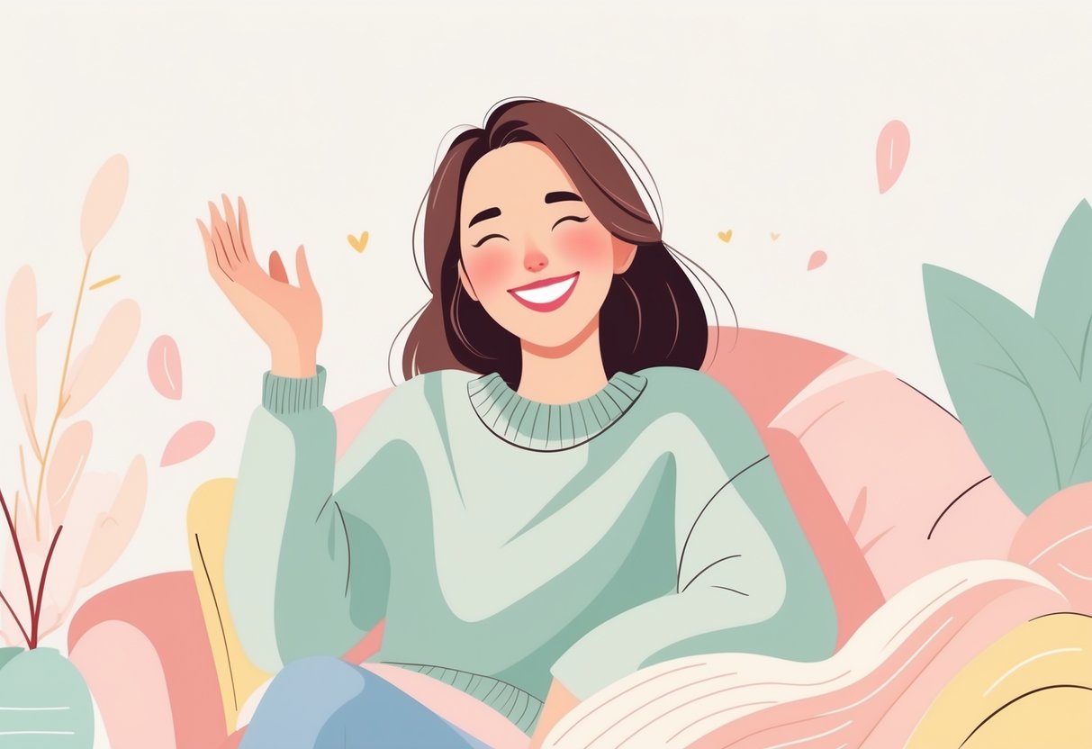 A young woman smiling, celebrating small wins