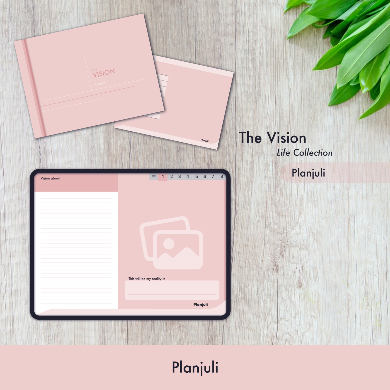 Digital Vision Board by Planjuli in the colour palette Antique Rose