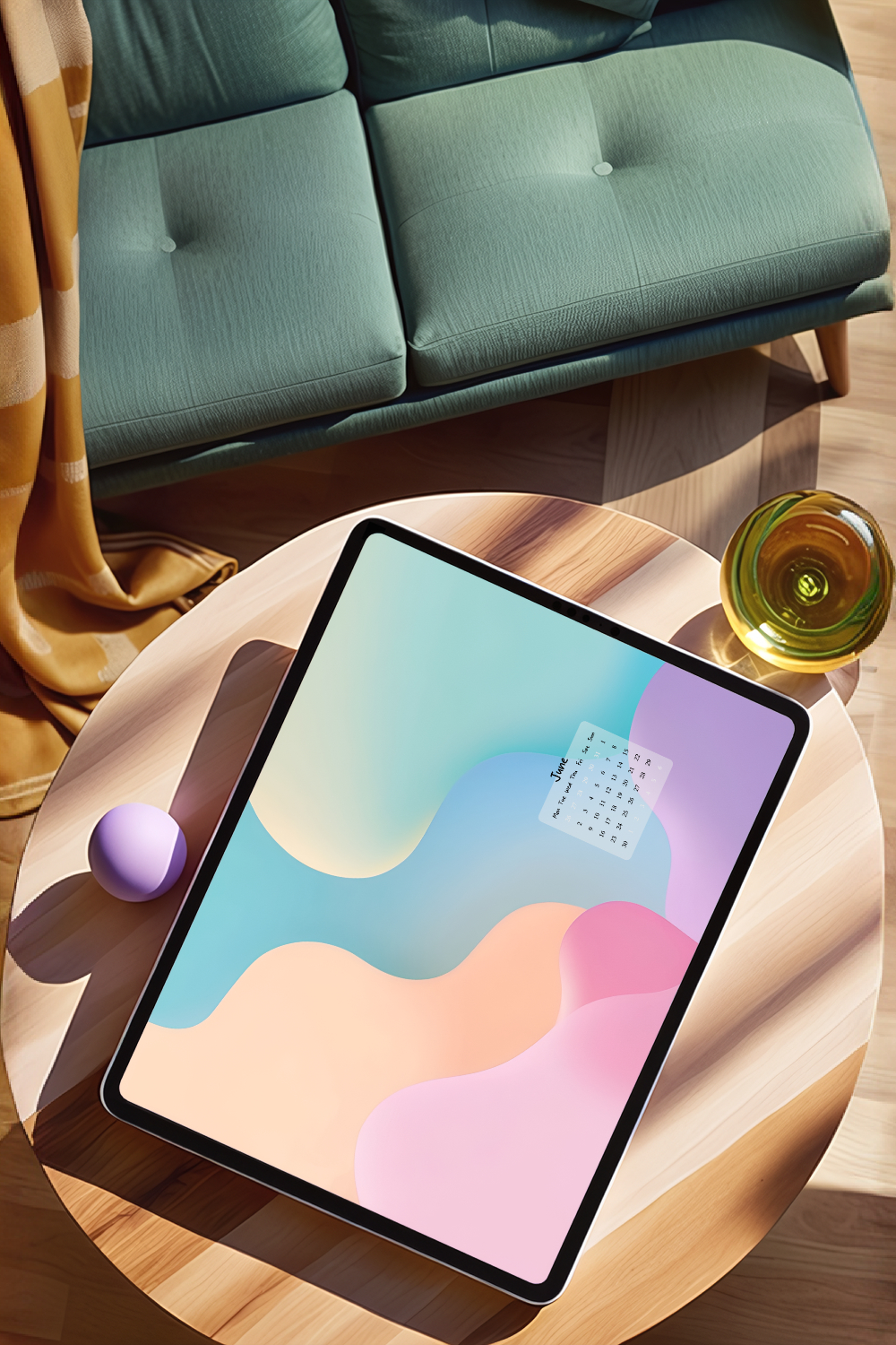 A free colourful wallpaper for ipad with calendar