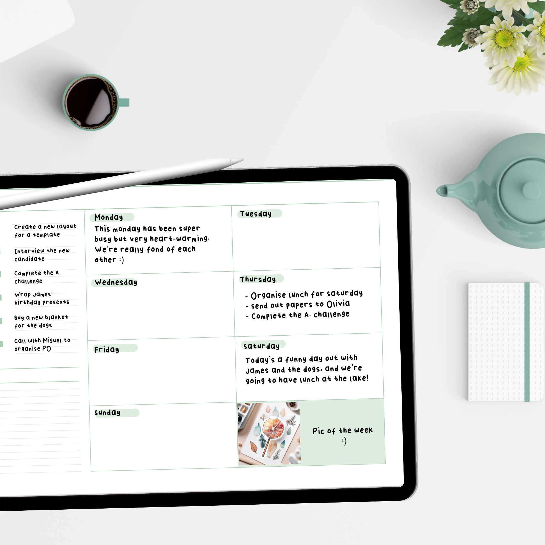 Planjuli template digitaleper planning settimanale in bundle